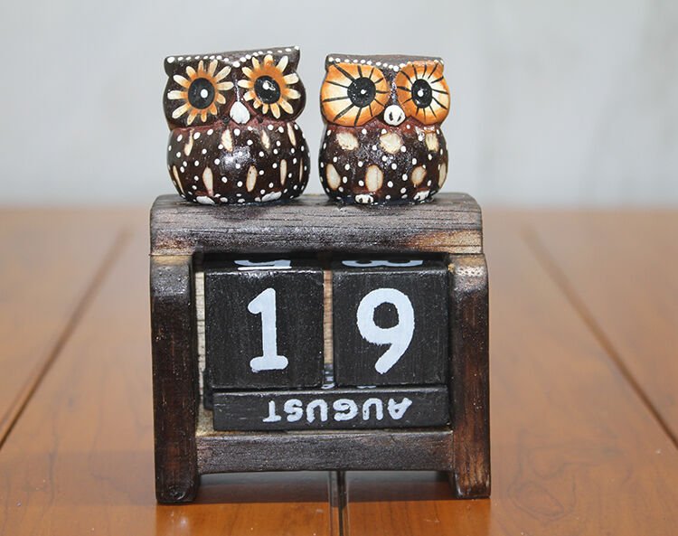 Ahşap Baykuş Takvim Küçük Boy