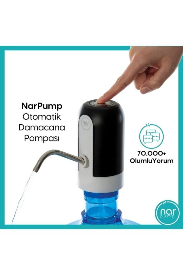 Kopya - Hızlı Ve Sessiz Damacana Pompası, Usb Şarjlı Ve Otomatik, Dakikada 1.7 Litre Su Çıkışı