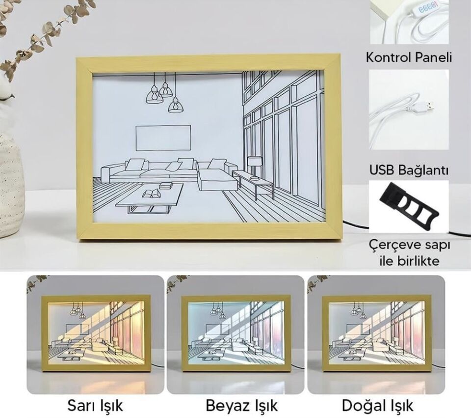 Işıklı Retro Tablo