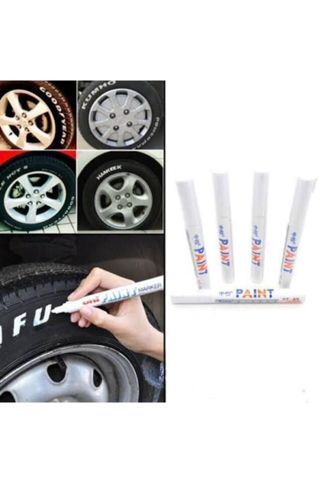 Beyaz Su Geçirmez Lastik Yazı Kalemi