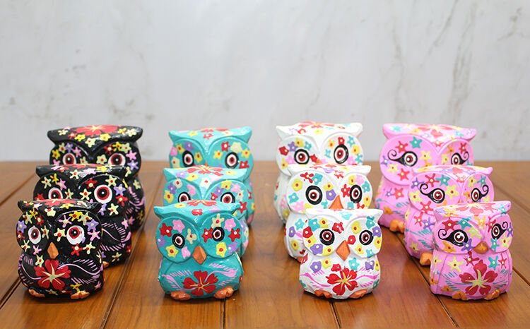 Ahşap 3'lü Baykuş Seti Model 3