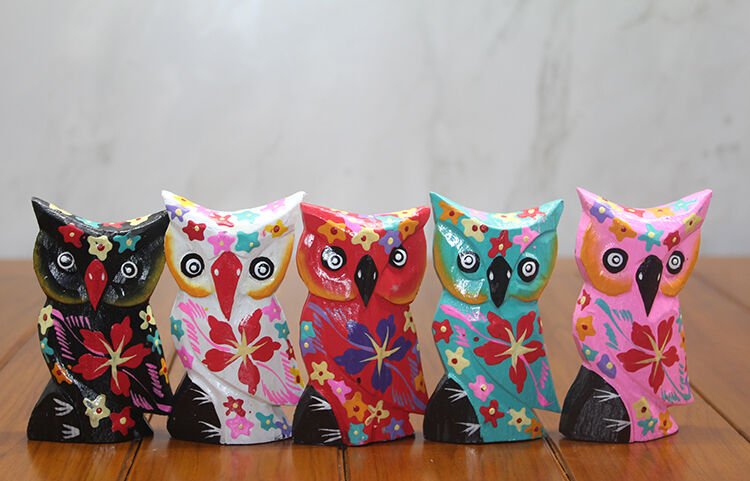 Ahşap 5'li Baykuş Seti Model 1