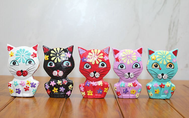 Ahşap 5'li Kedi Seti Model 1