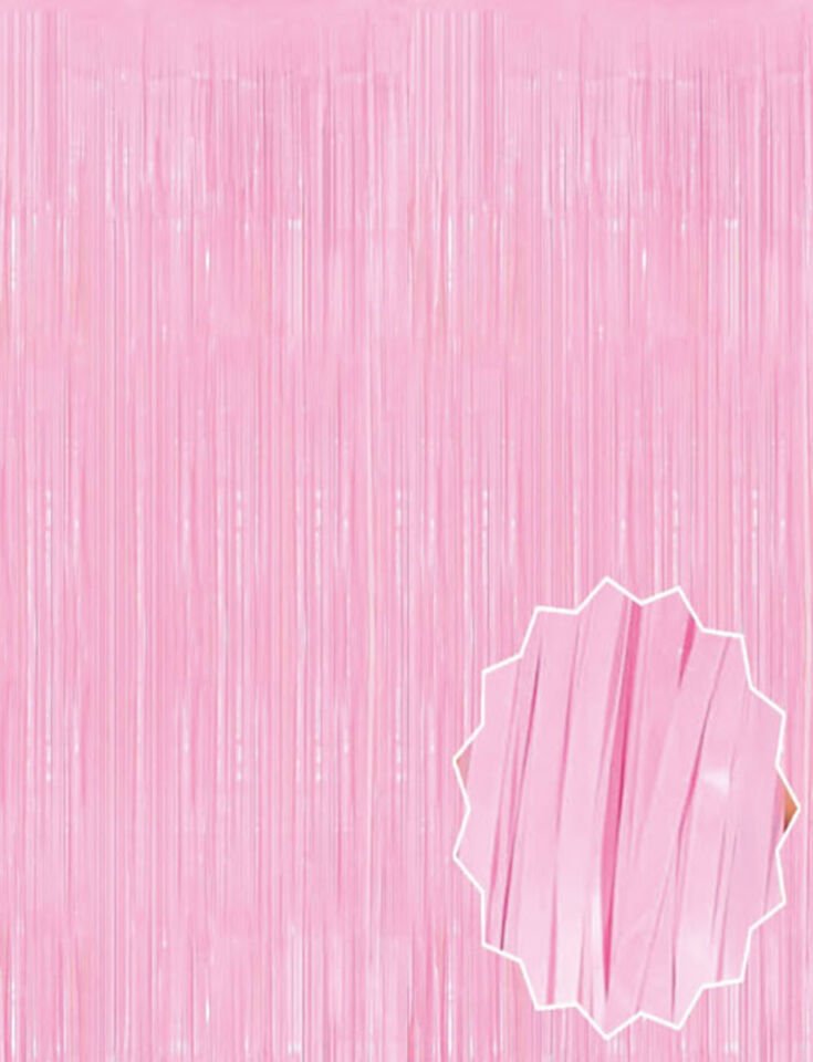 Soft Pembe Püsküllü Kapı Perdesi