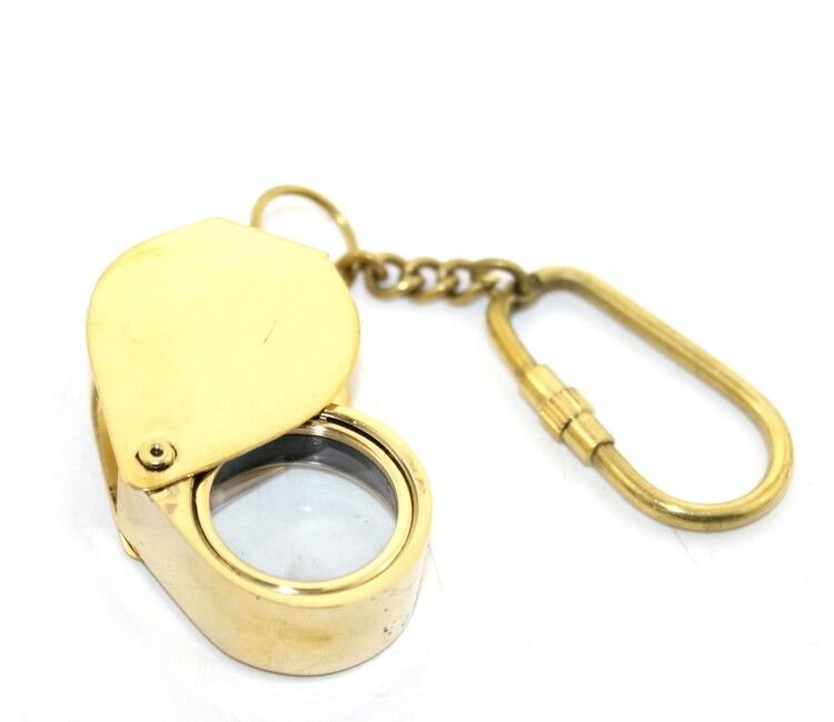 Pirinç Büyüteç Anahtarlık Model 2