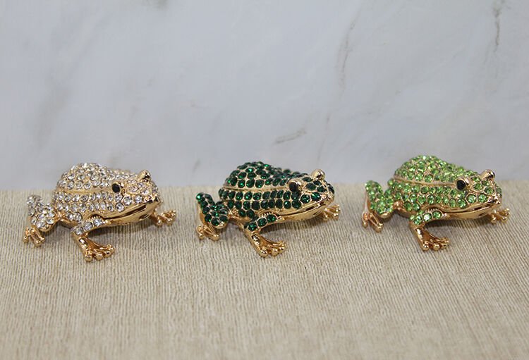 Swarovski Taşlı Minik Figür - Kurbağa Model 2